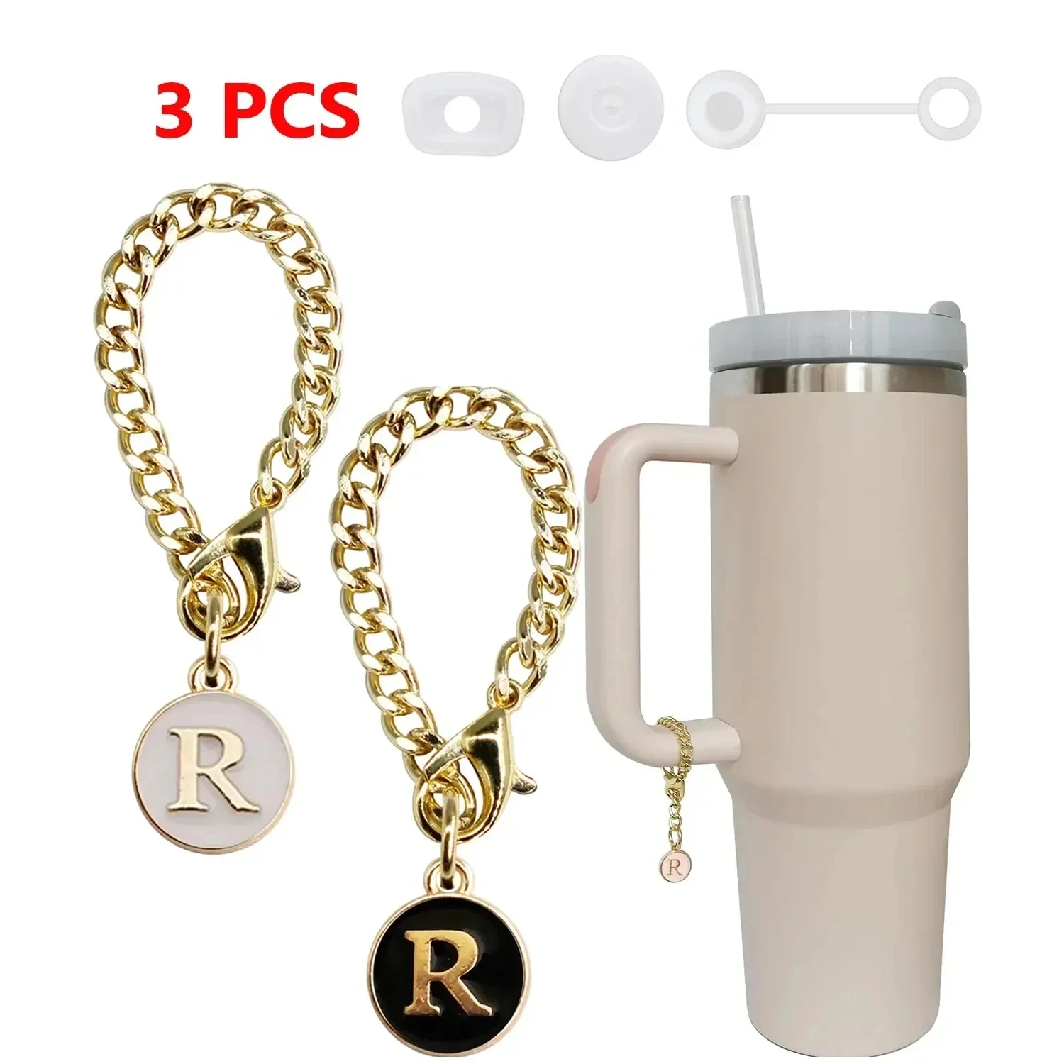 Lussuosi Accessori Per Ciondoli Con Lettere Per Stanley Cup Nome Iniziale Id Ciondolo Con Manico Personalizzato Per Accessori Per Bicchieri Stanley Tu