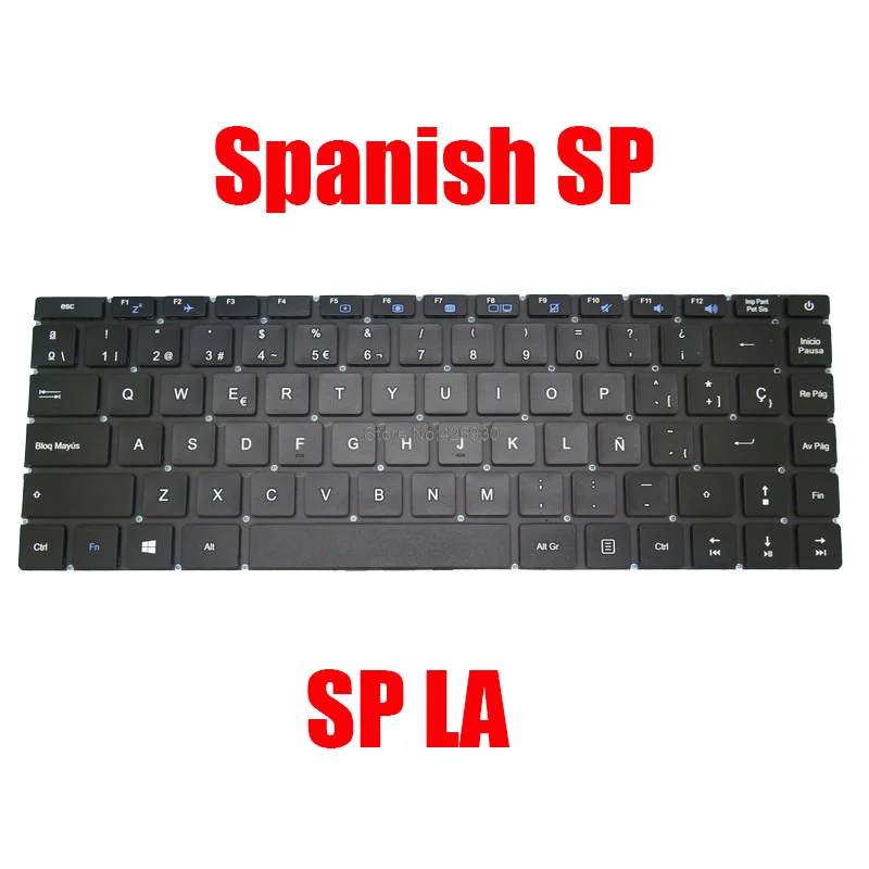Tastiera Sostitutiva Per Laptop Sp La Per Exo Per Smart Xs2 Xs2-F3145 Xs3 Xs3-F3145 Spagnolo America Latina Nero Senza Cornice Nuovo