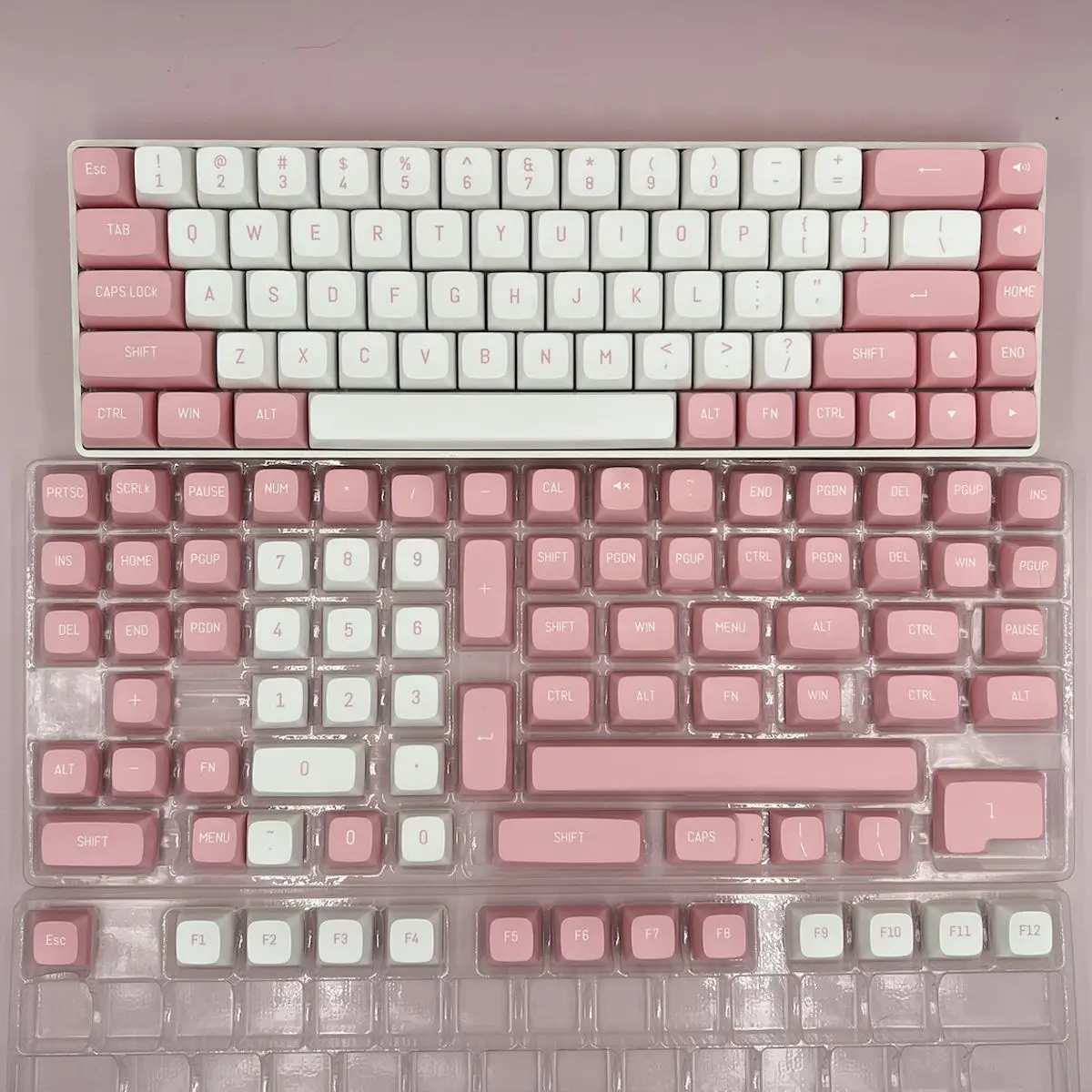Pbt Key Caps 149 Tasti Double Shot Injection White Pink Cute Keycap Per Cherry Mx Switch Tastiera Meccanica Gamer Key Caps Fai Da Te