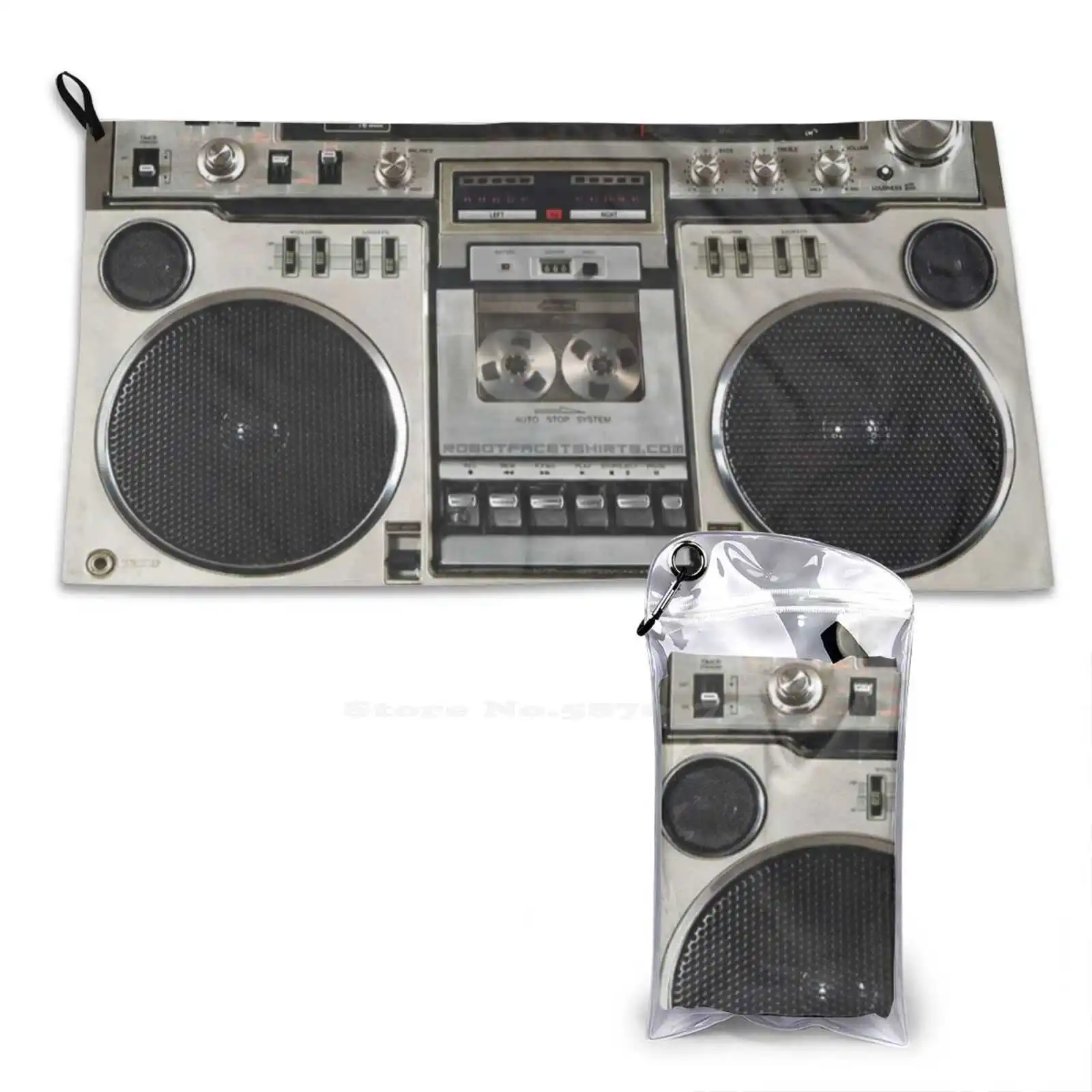 Vintage 80S Boombox Ghettoblaster Asciugamano Da Bagno Grande Asciugamano Da Spiaggia Coperta Per La Protezione Solare 1980S Boom Box Boombox Phone Ca