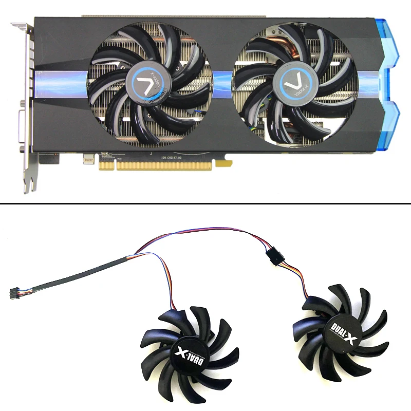 Ventola Della Scheda Video Grafica Vapor-X R9 270X 2G Gddr5 Oc Con Ventola Boost Gpu Per Ventola Di Raffreddamento Sapphire R9-370X/270/280/280X/285X