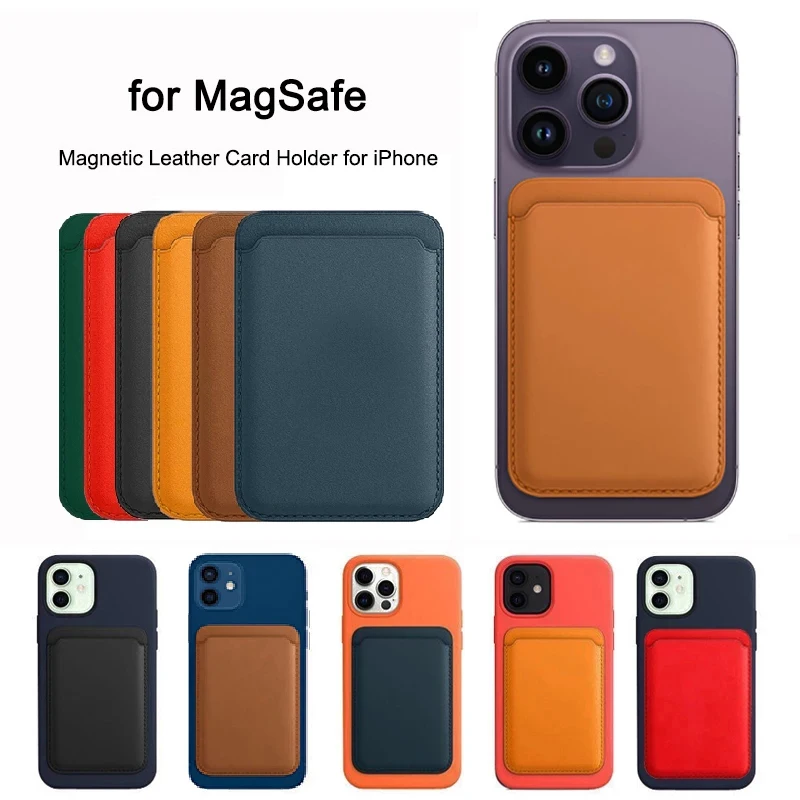 Per Magsafe Wallet Card Holerd Custodie Per Iphone 14 13 12 11 Pro Max Mini Xr Xs Se 2022 Samsung Magnetic Leather Wallet Card Bag