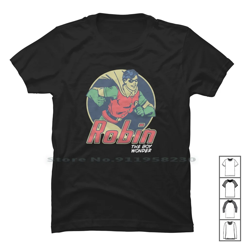 Robin The Boy Wonder T Shirt 100% Cotone Compleanno Animali Wonder Robin Humor Comic Love Geek Won Fun Day Ny