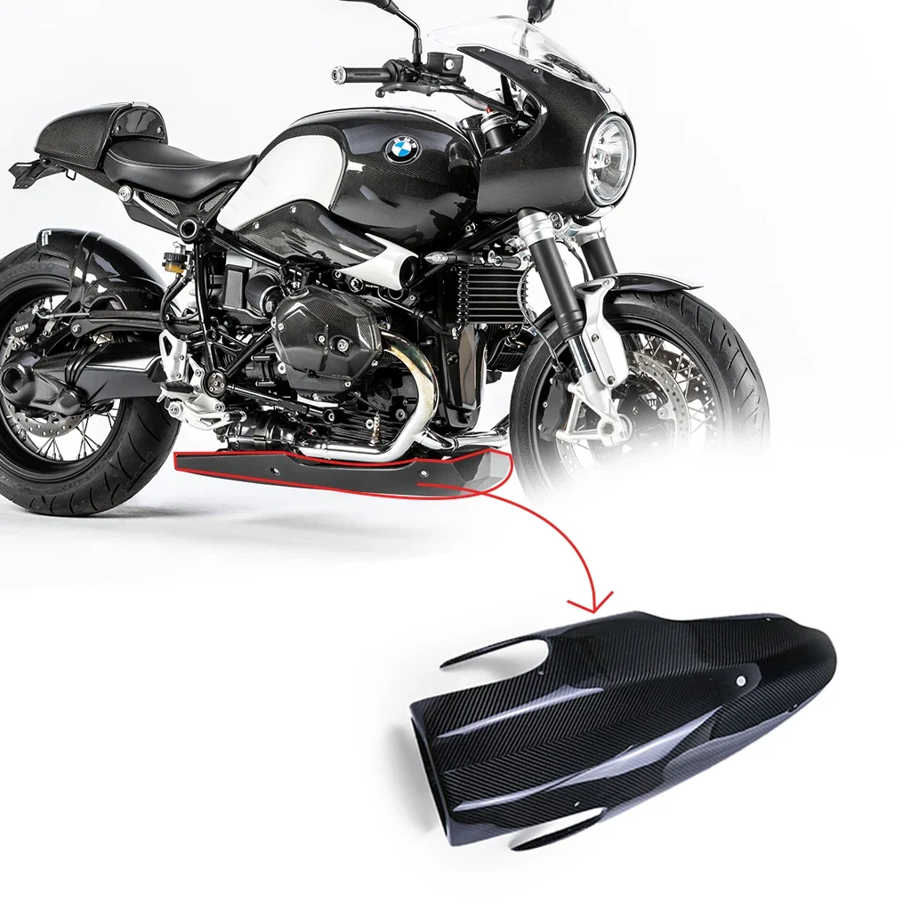 Moto Per Bmw R Nine T 3K Fibra Di Carbonio Gloss 100% Twill Weave Belly Pan Carene Protezione 2019 2020 2021