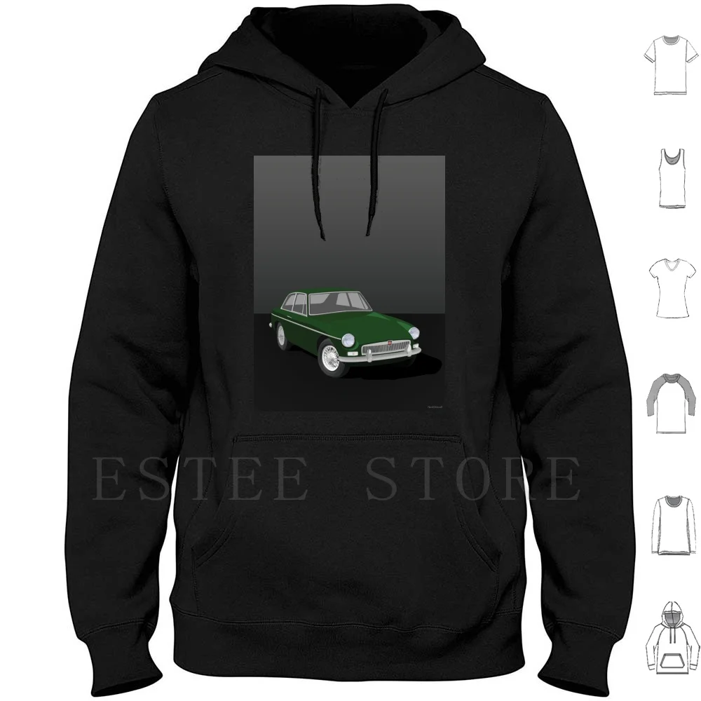 Poster Grafico Mgb Gt-Felpe Con Cappuccio Verdi Mgb Midget Mga Mg Sprite Christmas Maxi Sanoey Tvr Lotus Mini Cooper Classic