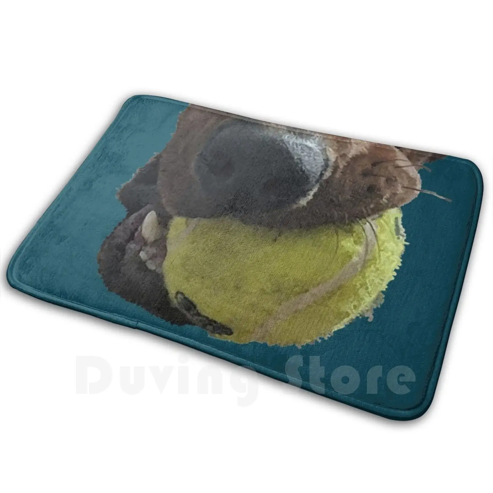 Rhodesian Ridgeback At Play Tappeto Mat Tappeto Cuscino Morbido Rodesian Ridgeback Dog Play Playing Tennis Ball Hunting Dog Lion