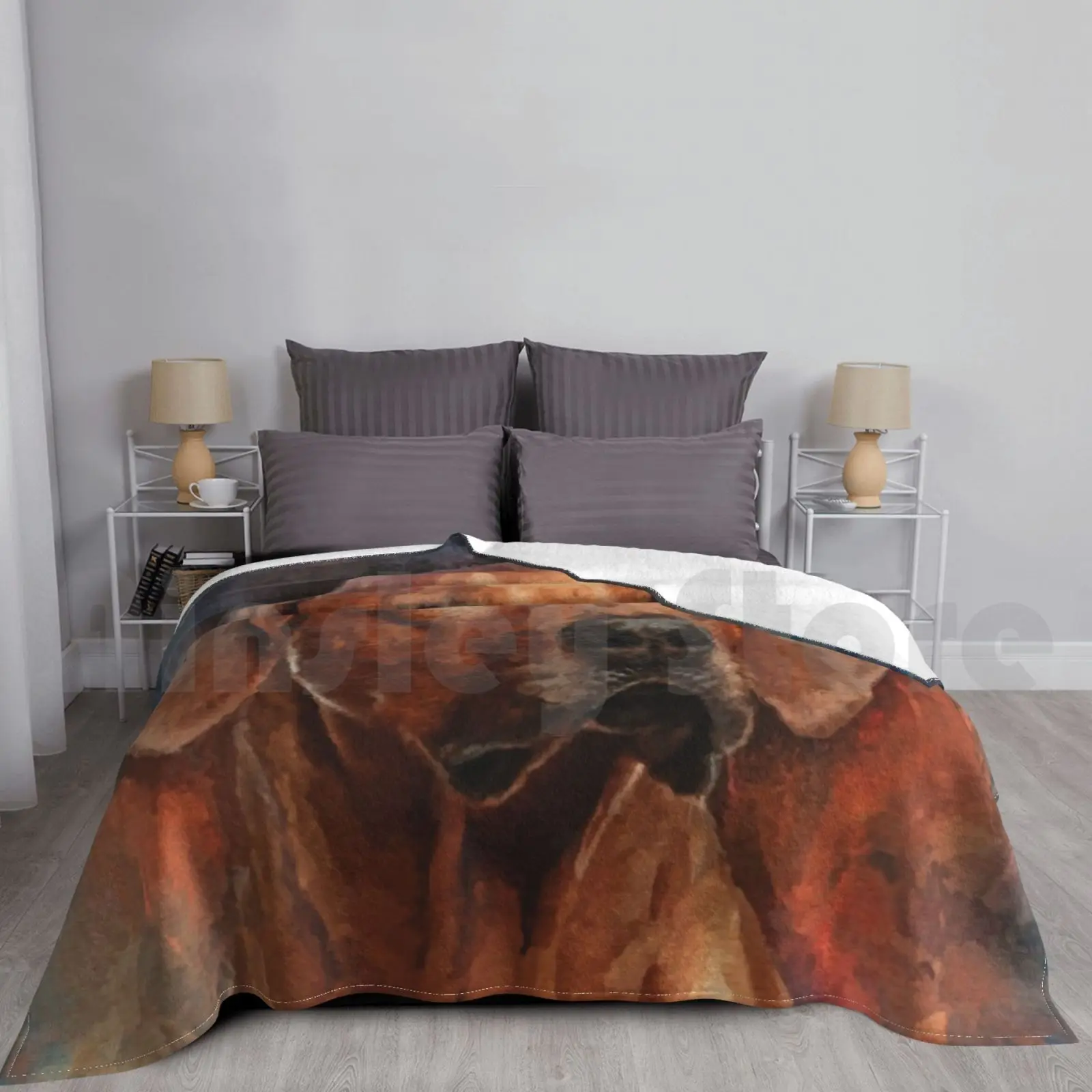 Rhodesian Ridgeback Ritratto Coperta Super Soft Warm Light Sottile Rhodesian Ridgeback Rinascimento Hound Africano Lion Dog