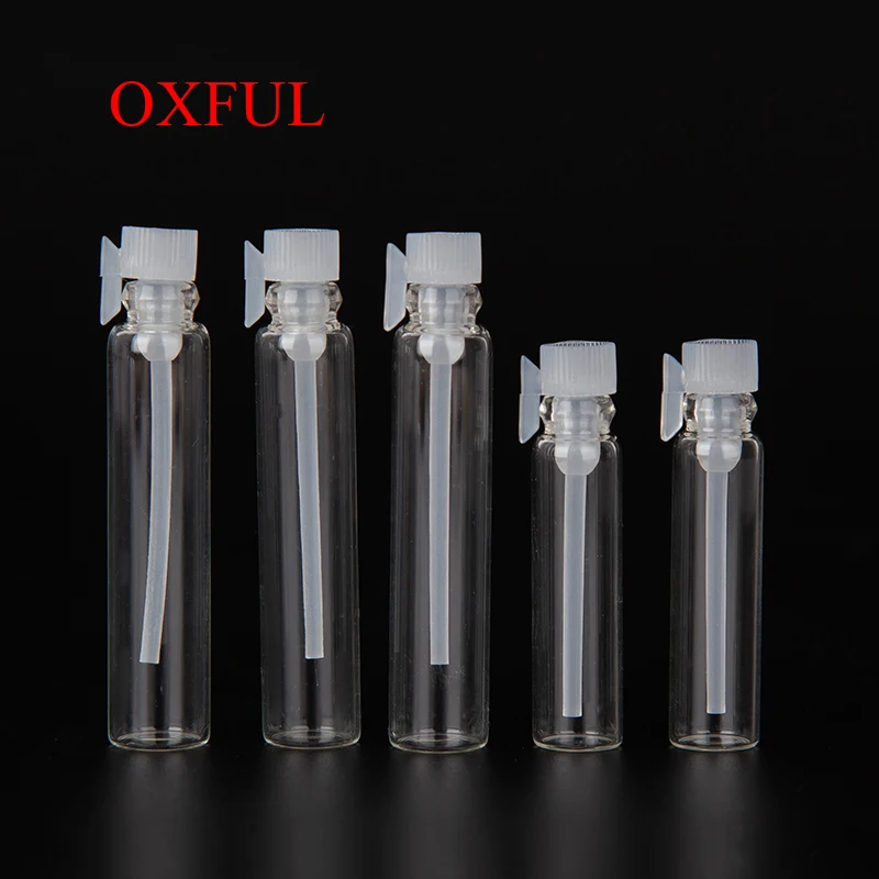 5Pcs 1Ml 2Ml Mini Fiale Di Vetro Del Profumo, Bottiglia Di Vetro, Profumo Fiala Del Campione, Tester Di Profumo Bottiglia Tubo Con Goccia Asta