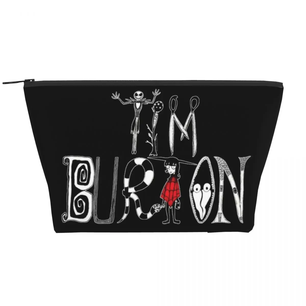 Tim Burton Horror Movie Borsa Da Toilette Donna Beetlejuice Halloween Makeup Cosmetic Organizer Ladies Beauty Storage Dopp Kit Box