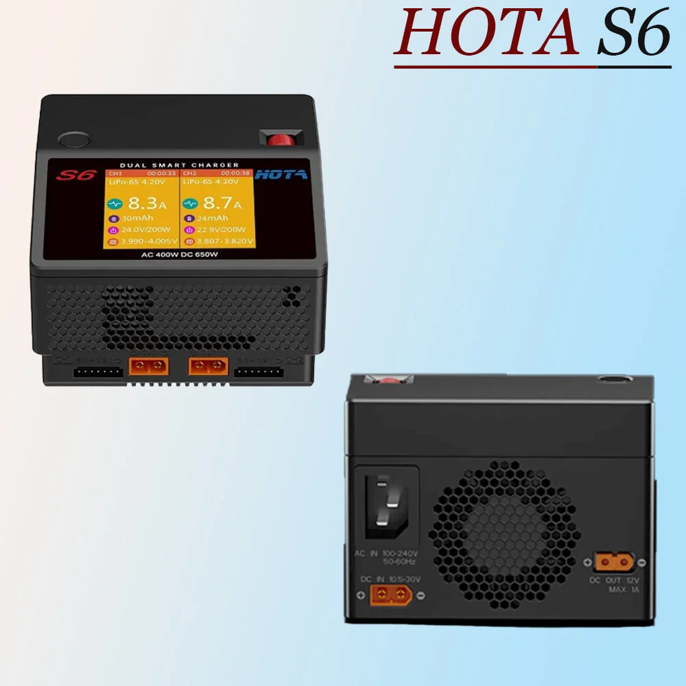 Caricabatterie Hota S6 15A Dual Channel Smart Ultra Small Size Ac400W /Dc650W Per Batteria Lipo Lihv Life Liion Nizn Nicd Nimh