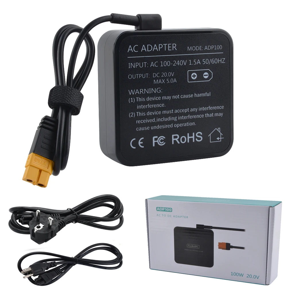 Toolkitrc Adp100 Alimentatore 100W 20V Con Adattatore Di Uscita Xt60 Per Caricatore M6D M6 M7 M6Dac Isdt Q8 Q6 Gt Power Hota Htrc Skyrc