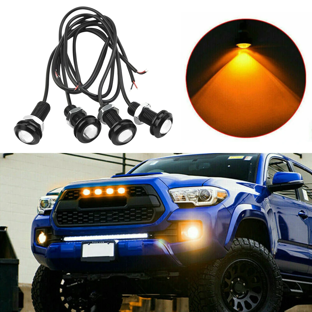 4Pcs Car Led Amber Grille Lighting Truck Grille Lamps Paraurti Grill Hood Led Light Per Ford Suv Raptor Style Car Led Grille Light