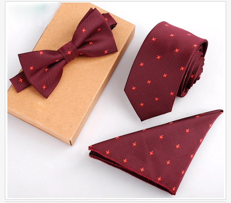 Ricnais Di Affari Del Mens Del Vestito Dot Cravatta Pocket Piazza Asciugamano Bow Tie Set Da Sposa Fazzoletto Skinny Tie Gravata Papillon Corbata