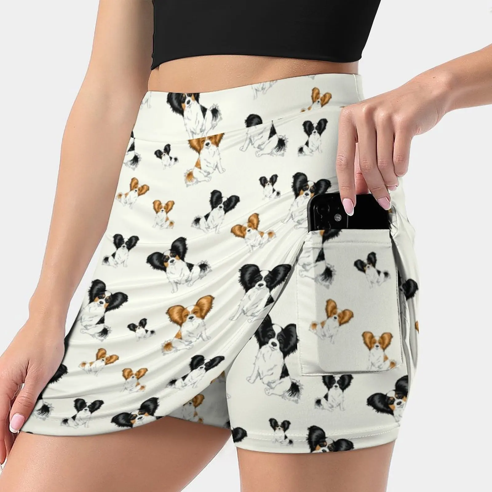 Papilloni, Gestiscilo! Minigonne Bianche Da Donna Minigonne Gonna A Trapezio Con Tasca In Pelle Papillon Papillons Perhoskoira Waldogs Dog
