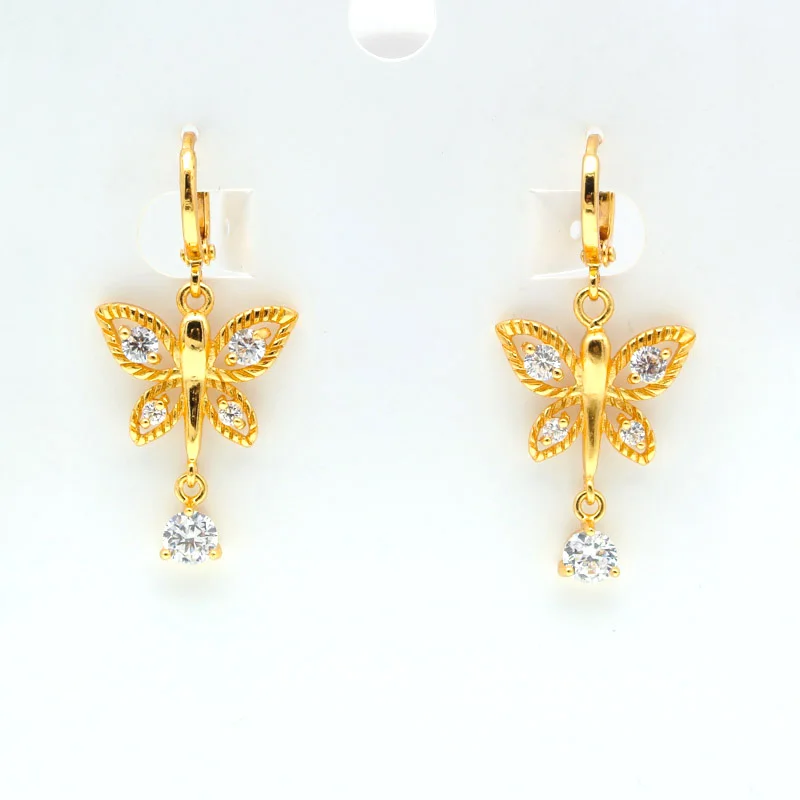 Orecchini A Farfalla In Oro Per Donna Gioielli Lunghi Boucles D'Oreilles Papillon Vlinder Oorbell Aretes Estetico Ohrringe Damen E2342
