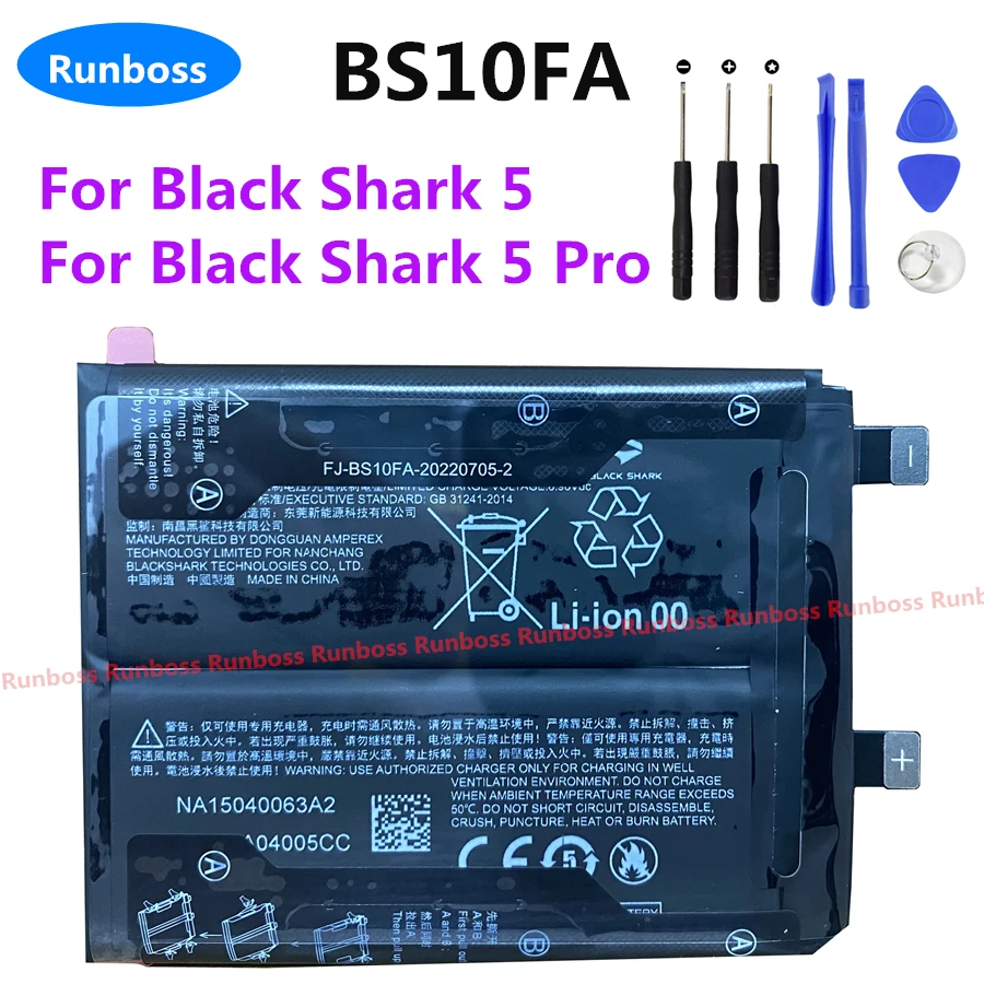100% Nuova Batteria Originale 4650Mah Bs10Fa Batteria Per Xiaomi Black Shark 5 Pro 5Pro 5Rs Blackshark Par-A0 Ktus-A0 Ksr-A0 Telefono