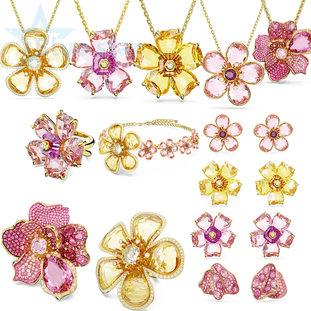 2023 Summer Trend Ladies Fashion Flower Jewelry Florere Collana Orecchini Set Ladies Party Jewelry