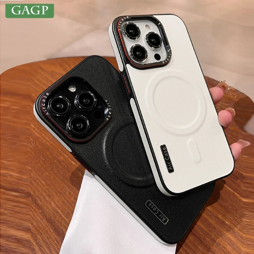 Custodia In Pelle Color Contrasto Moda Per Iphone 15 Pro Max Magsafe Custodie Per Iphone 12 13 14 Pro Max Cover Antiurto Magnetica