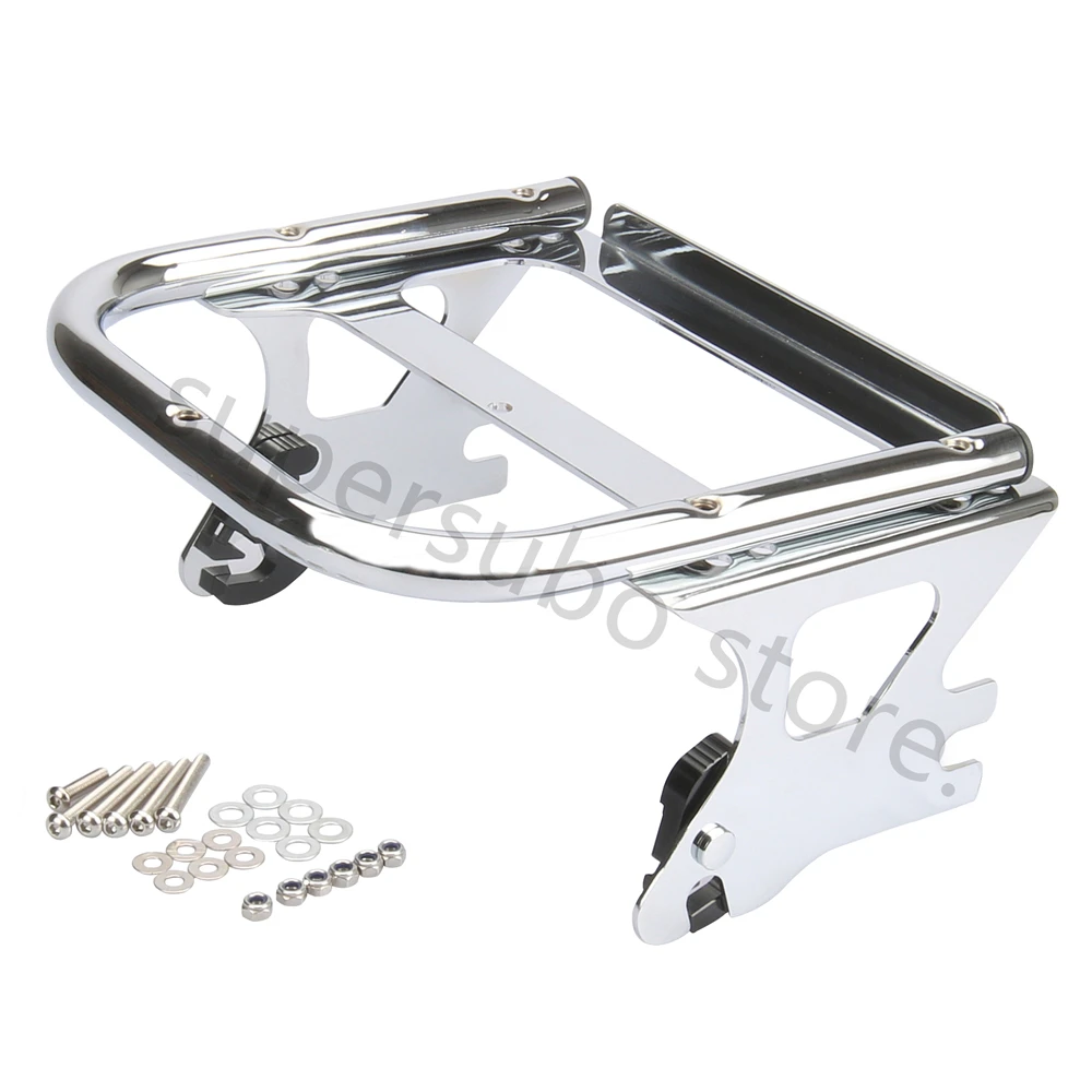 Rack Per Pacchetto Pak Tour 2 Up Staccabile Cromato Per Moto Per Harley Street Glide Roadking 97-08