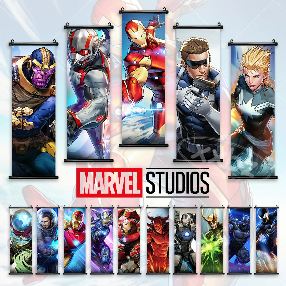 Avengers Poster Ant-Man Wall Art Iron Man Movie Scrolls Immagini Thanos Hanging Painting Marvel Black Panther Home Decoration