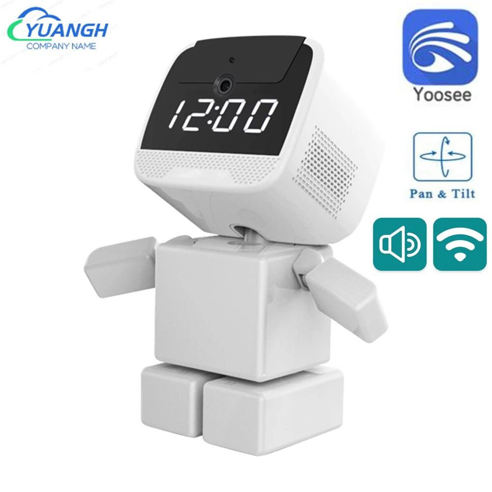 Yoosee Robot Wifi Ip Camera 1080P Clock Smart Wireless Hd Camera Visione Notturna Telecomando Sicurezza Domestica Audio Bidirezionale