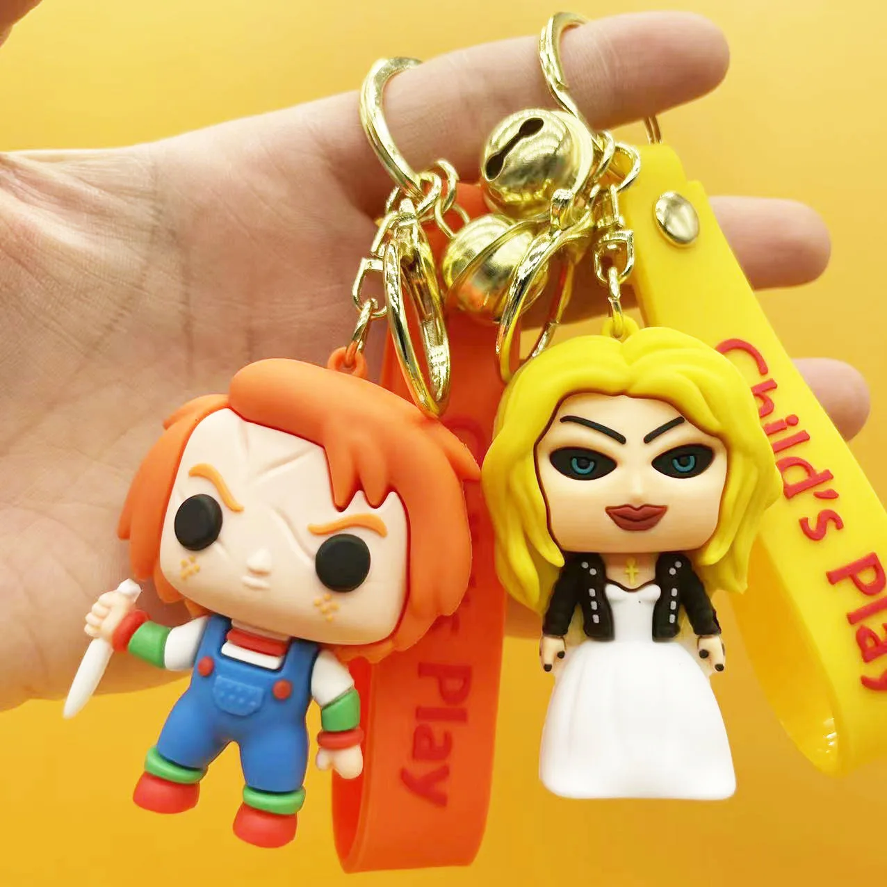 Film Horror Gioco Per Bambini Chucky Bride Son Doll Portachiavi Portachiavi In Pvc Ciondolo Figura Giocattoli Bambole