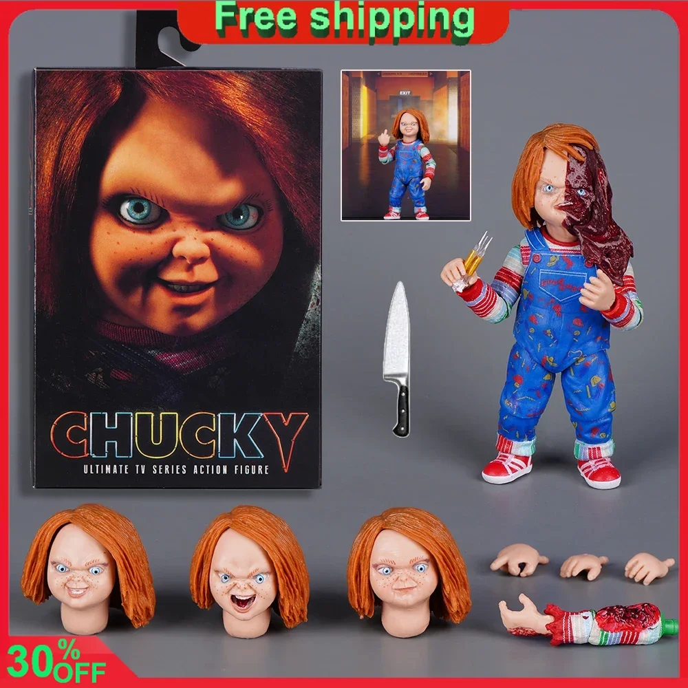 12Cm Children'S Play Anime Figure Chucky Horror Ghost Doll Doll Model Colletion Mobile Chucky Christmas New Year Doll Gift Toys