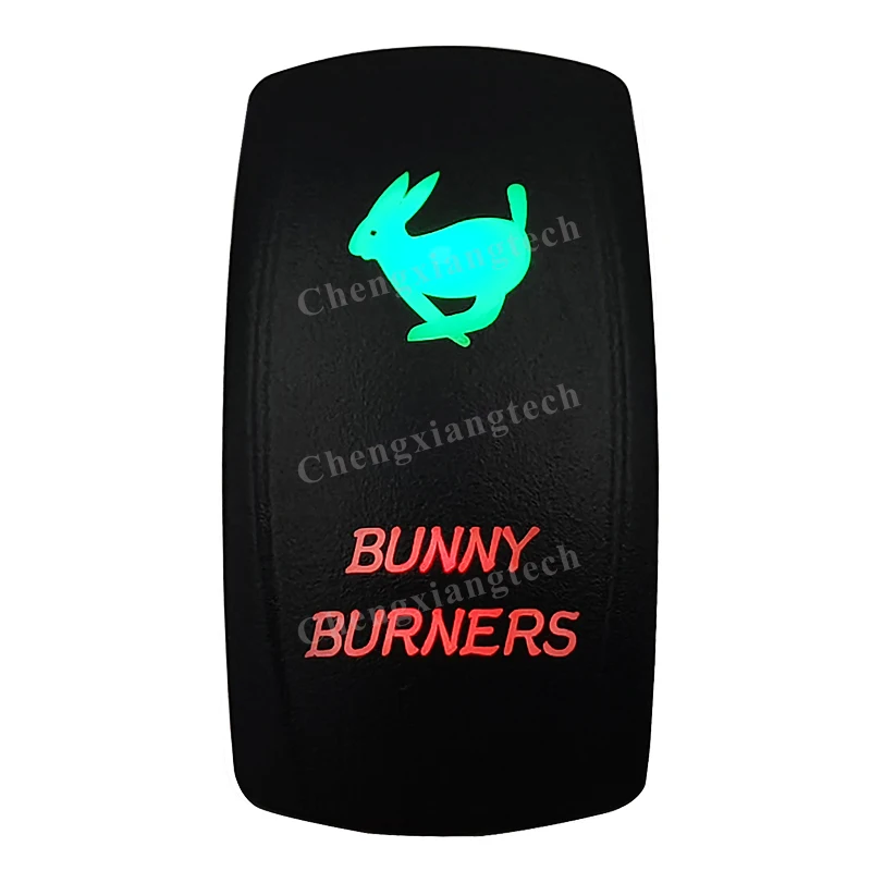 12V Verde E Rosso Led Interruttore A Bilanciere Bunny Bruciatori 5Pin Spst On Off Per Barca Auto Carling Arb Narva Rav4 Wd Hella Contura 4X4