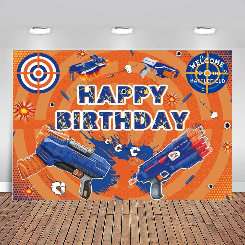 Sfondo Nerf Nerf Party War Party Sfondo Di Buon Compleanno Sfondo Nerf Fondali Di Compleanno Per Bambini Forniture Per Feste Nerf