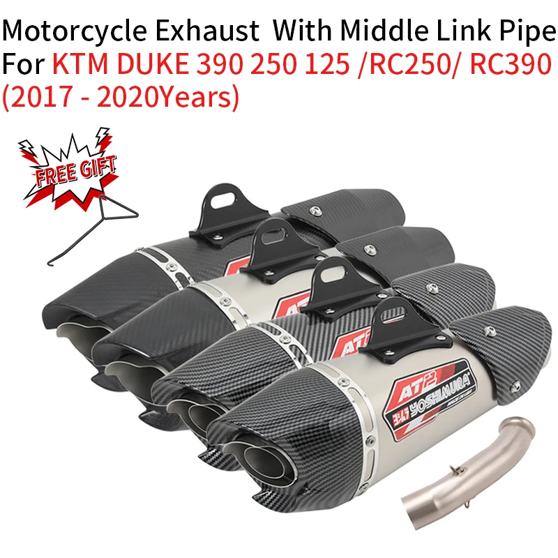 Per Ktm Duke 125 250 390 Rc390 Rc250 2017 - 2020 Moto Yoshimura At2 Sistema Di Scarico Marmitta Fuga Modificato Mid Link Pipe D