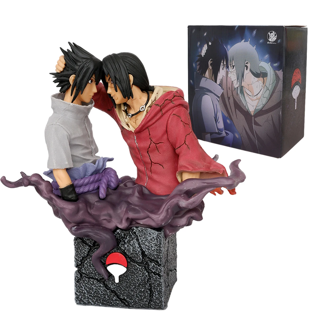 18Cm Anime Naruto Busts Figura Gk Brothers Reacation Uchiha Itachi Uchiha Sasuke Action Figure Collezione Pvc Model Toys