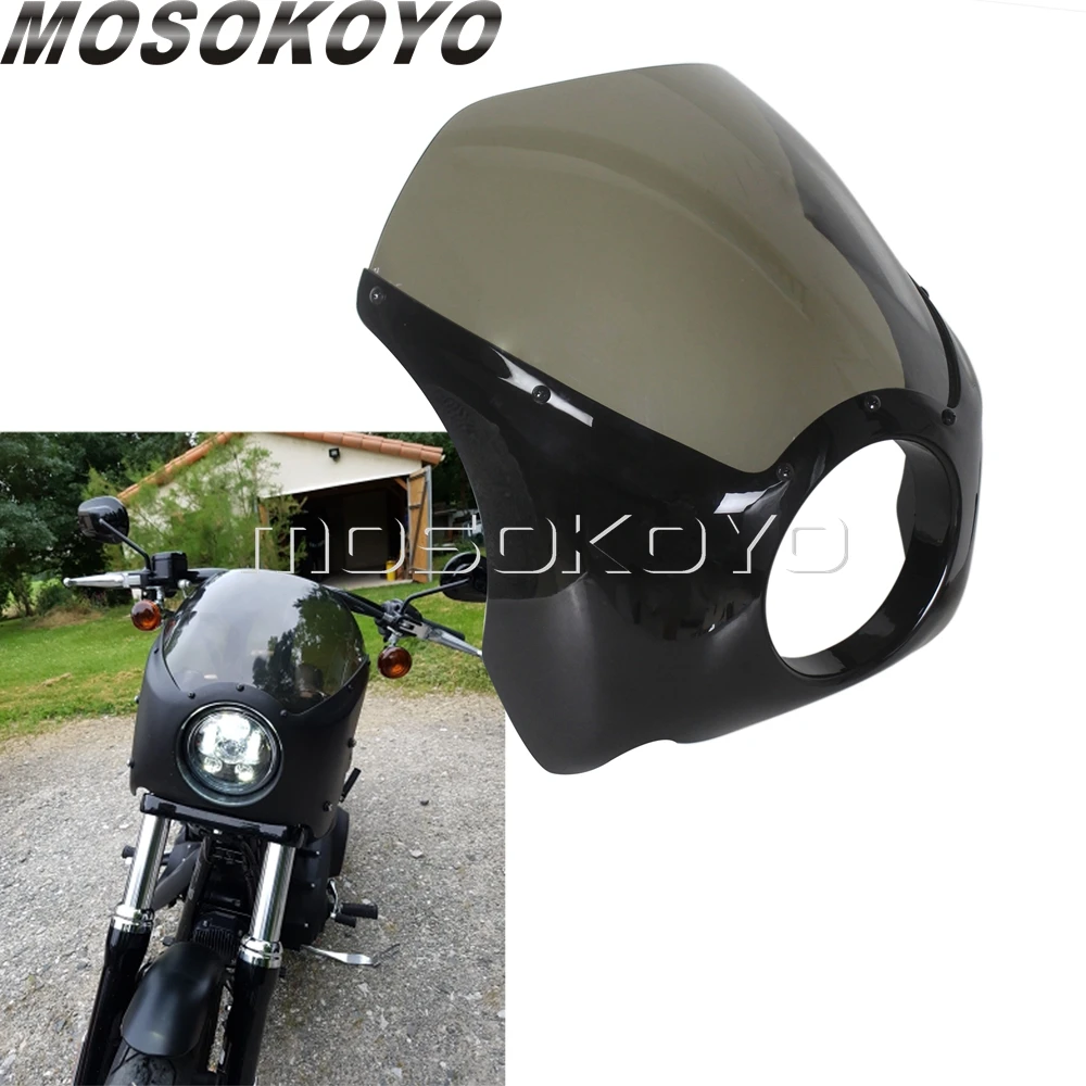 Moto 5.75 "Cut-Out Cupolino Per Harley Sportster 883 Touring Dyna Lowrider Strada Fat Bob Fxd Custom Parabrezza