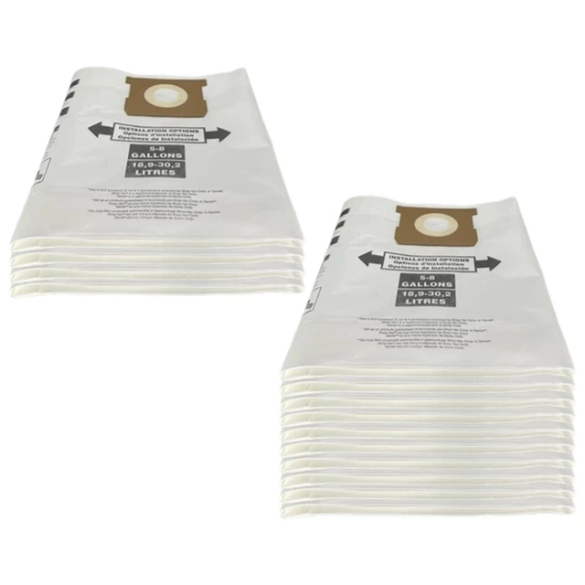 14 Pcs Universal Dry Vac Dust Bag Da 5 A 8 Galloni Aspirapolvere Per Negozio Vac 5-8 Galloni Ridgid Vf Dust Bags