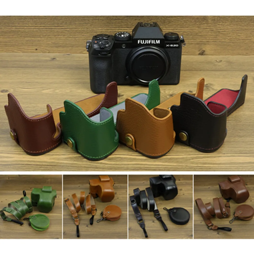 Xs20 Pu/Mezza Custodia In Vera Pelle Kit Custodia Per Copertura Del Corpo Per Fotocamera Fujifilm Fuji X-S20 E Xc 15-45Mm F3.5-5.6