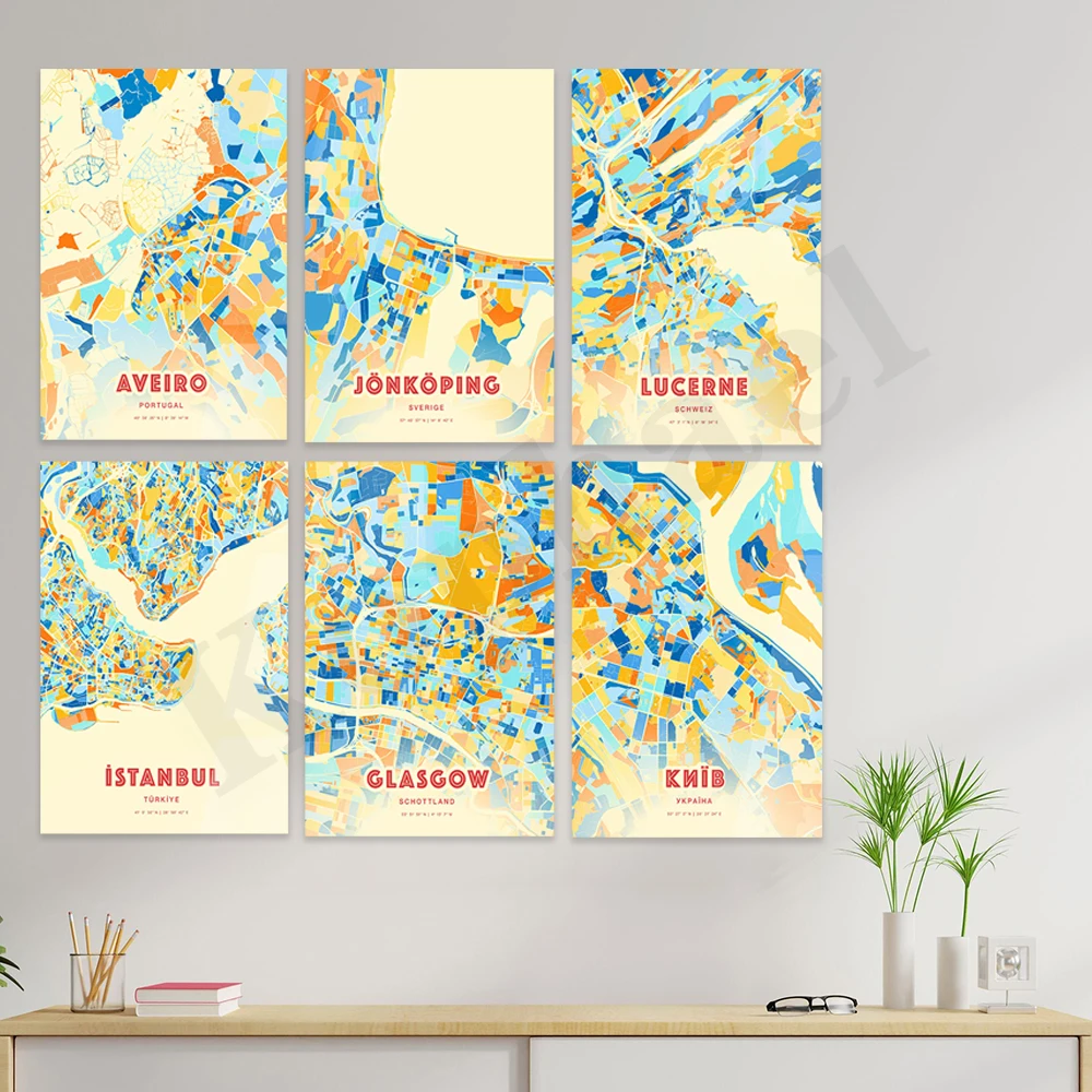 Trovalvola Di Saldafili Di Londra Kyiv Di Londra Mersin Istanbul Lucerne Jocalkping Jinan Venlo Oslo. Poster Della Mappa Dei Colori Della Città
