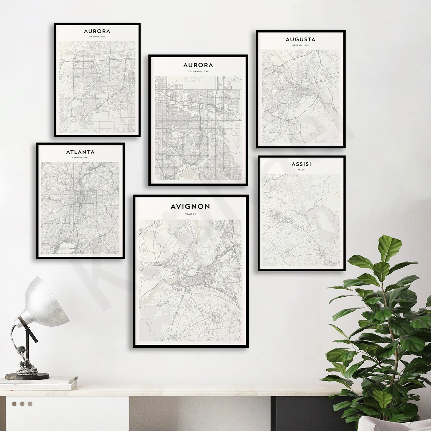 Baltimore Bakersfield Autosphere Aurora Atlanta Atlanta Atene Assisi Harley Antwerp. Poster Della Mappa Di Viaggio Della Città