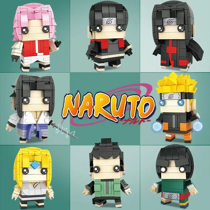 Naruto Anime Square Head Building Blocks Naruto Small Particle Assembly Toys Modelli Periferici Decorazioni Di Moda Regali