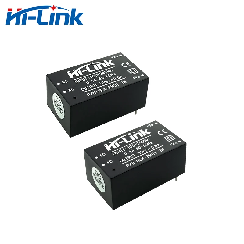 Nave Libera 5 Pz/Lotto Convertitore Isolato Acdc Hi-Link 3W 5V 600Ma Uscita 5V Modulo Di Alimentazione A Commutazione Per Auto Power Bank Led