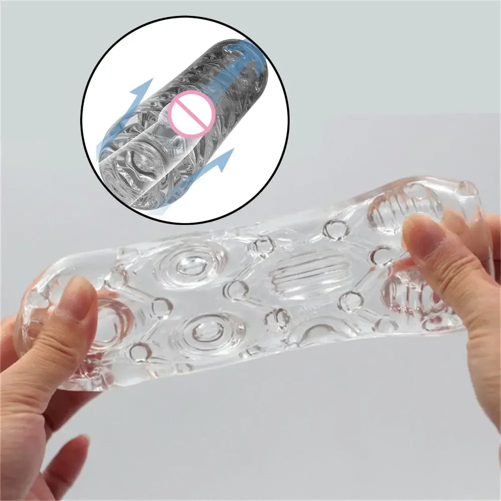 Vegina Real Pompino See-Through Pompon Simulator Penne Masturbatore Da Uomo Sexshop Per Uomo Donna Vibratore Per Castità Butt