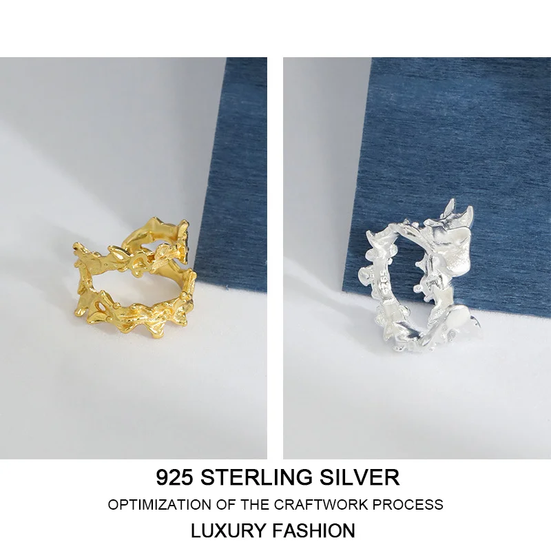 Sterling Silver 925 Irregular Surface Small Clip Earrings Gift For Women Wedding Accessories 2022 Trend New Fine Jewellery