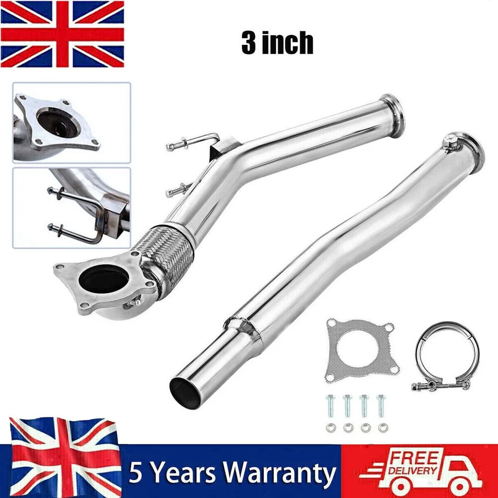 Scarico Inox 3 "De Cat Decat Downpipe Per Vw Golf Mk5 Mk6 Scirocco 2.0 Gti