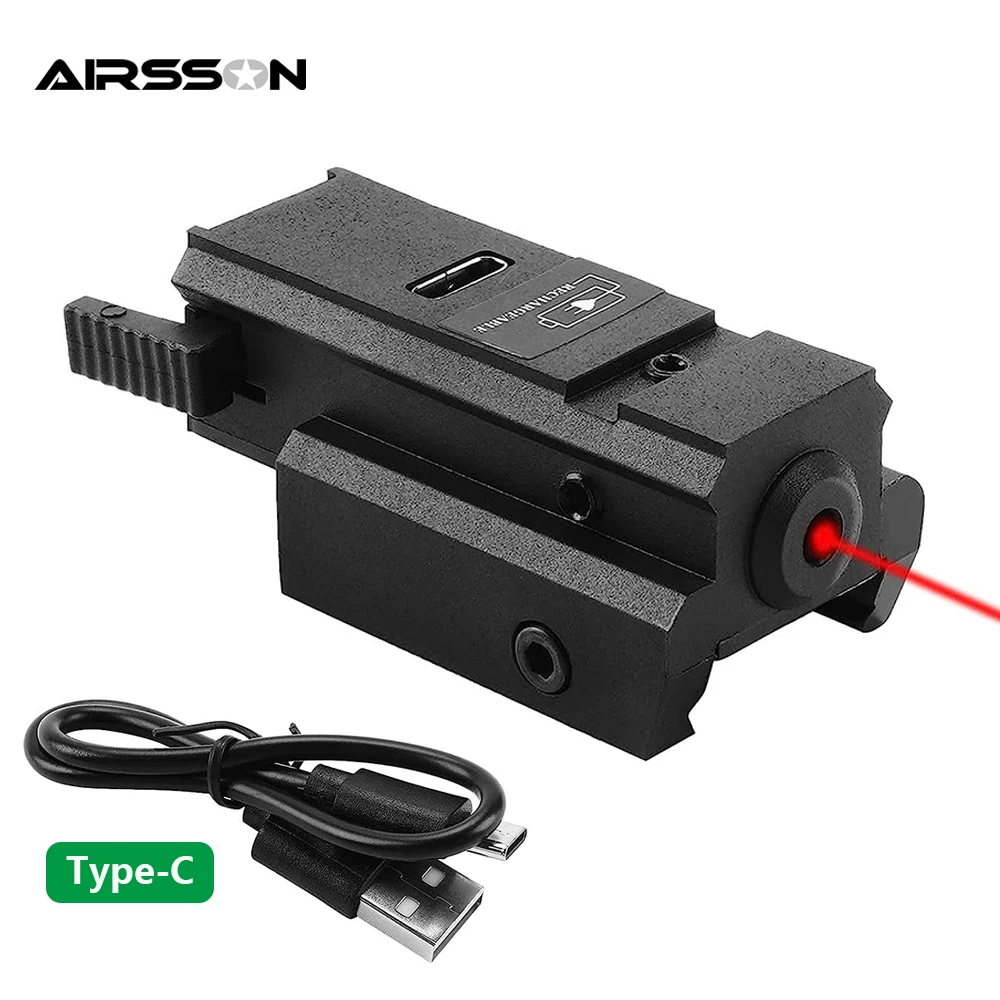 Tactical Red Laser Sight Usb Ricaricabile Red Green Dot Laser Sight Per Glock Pistol Handgun Airsoft Miring Hunting Gun Laser