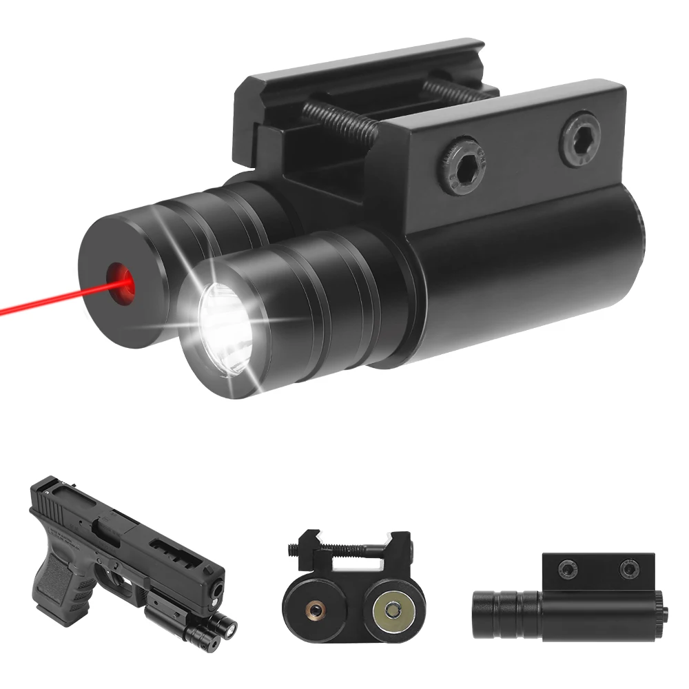 Mini Laser Sight Flashlight Combo Tactical Pistol Light Red Dot Laser Sight Led Arma Gun Light Torcia Con Modalità Stroboscopica