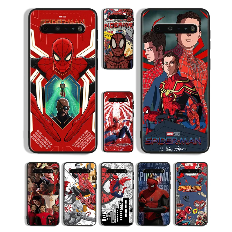 Marvel Spider Man Per Lg K92 K71 K61 K52 K51S K42 K41S K40S K22 Q60 V60 V50 V40 V30 G8X G8 Thinq Custodia Per Telefono Nera