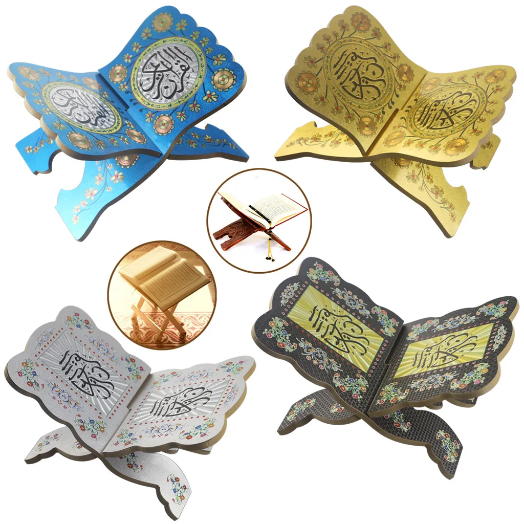 Legno Eid Mubarak Quran Holy Book Stand Holder 2024 Ramadan Mubarak Decorazione Per Islamico Musulmano Ramadan Kareem Eid Al-Fitr