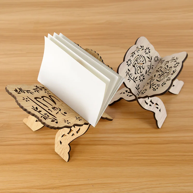 Legno Eid Mubarak Corano Sacro Libro Di Preghiera Supporto Supporto Islamico Musulmano Ramadan Kareem Decorazione Casa Ramadan Mubarak Regalo Eid