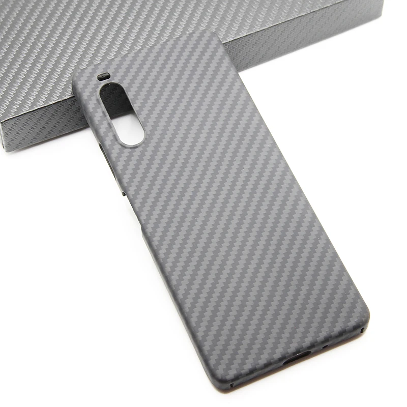 Genuine Carbon Fiber Phone Case For Sony Xperia 1 10 V 5 Iv 10V Matte Bulletproof Ultra Thin Slim Light Aramid Fiber Cover Shell