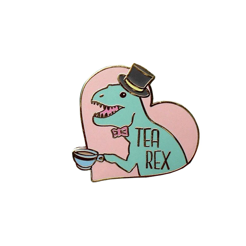 Tea Rex T-Rex Tirannosauri Rex Dinosaur Pin Distintivo