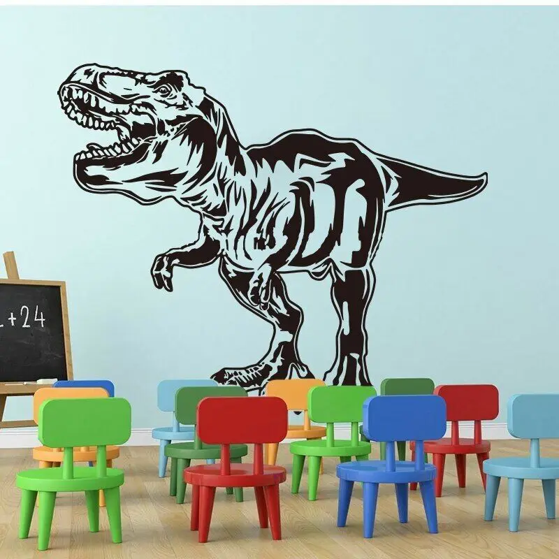 Grande Tyrannosaurus Rex Dinosaur Wall Sticker Boy Room Kids Room T-Rex Dinosaur Animal Wall Decal Camera Da Letto Vinyl De