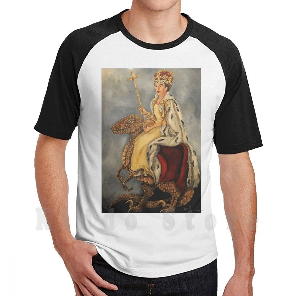 Elizabeth Rex T Shirt Uomo Cotone Cotone S-6Xl Regina Regale Dinosauro Elizabeth Ii Crown Street Velocraptor Largaso Ermine
